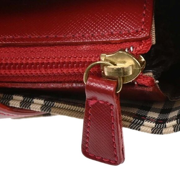 Burberry Beige Red House Check Tote Handbag - Picture 6 of 11